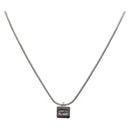 Christian Dior Cube Logo Necklace metal Silver Auth 140827-1