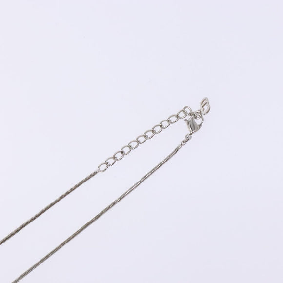 Christian Dior Cube Logo Necklace metal Silver Auth 140827