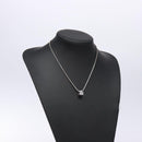 Christian Dior Cube Logo Necklace metal Silver Auth 140827-14