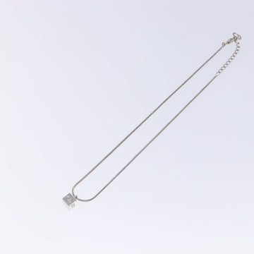 Christian Dior Cube Logo Necklace metal Silver Auth 140827 - 0
