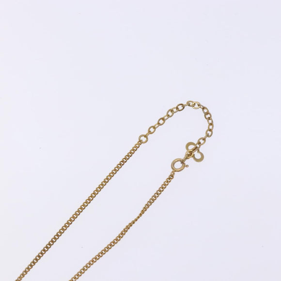 Christian Dior Stone Necklace metal Gold Tone Auth 140828