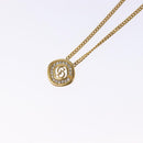 Christian Dior Stone Necklace metal Gold Tone Auth 140828-3