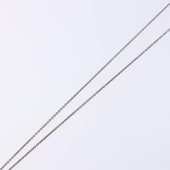 Christian Dior CD Logo Necklace metal Silver Auth 140829