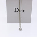 Christian Dior CD Logo Necklace metal Silver Auth 140829-13