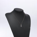 Christian Dior CD Logo Necklace metal Silver Auth 140829-14