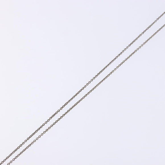 Christian Dior CD Logo Necklace metal Silver Auth 140829