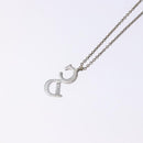 Christian Dior CD Logo Necklace metal Silver Auth 140829-9