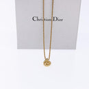 Christian Dior Drop CD Logo Necklace metal Gold Tone Auth 140831-7