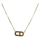 Christian Dior CD Logo Necklace metal Gold Tone Auth 140832-1