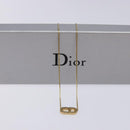 Christian Dior CD Logo Necklace metal Gold Tone Auth 140832-13