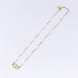 Christian Dior CD Logo Necklace metal Gold Tone Auth 140832 - 0