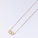 Christian Dior CD Logo Necklace metal Gold Tone Auth 140832-4