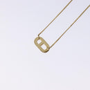 Christian Dior CD Logo Necklace metal Gold Tone Auth 140832-9