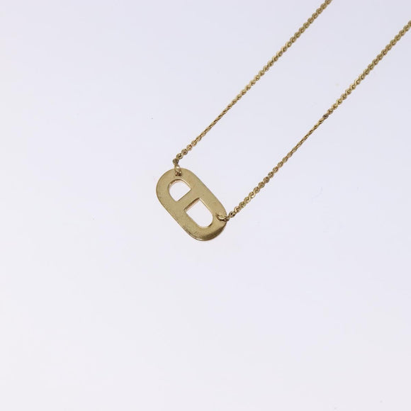 Christian Dior CD Logo Necklace metal Gold Tone Auth 140832