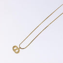 Christian Dior Stone CD Logo Necklace metal Gold Tone Auth 140833-10