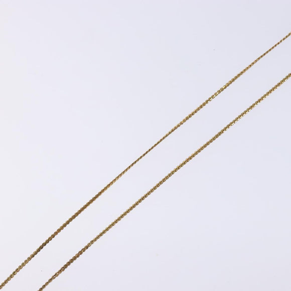 Christian Dior Stone CD Logo Necklace metal Gold Tone Auth 140833