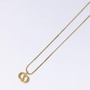 Christian Dior Stone CD Logo Necklace metal Gold Tone Auth 140833-4