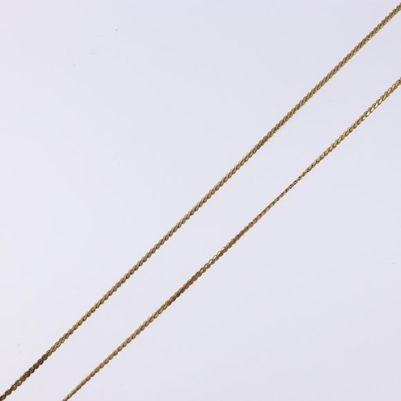 Christian Dior Stone CD Logo Necklace metal Gold Tone Auth 140833