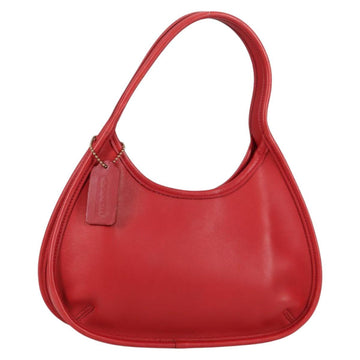 Coach Hand Bag Leather Red Auth 140834V