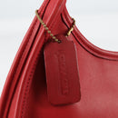 Coach Hand Bag Leather Red Auth 140834V-18