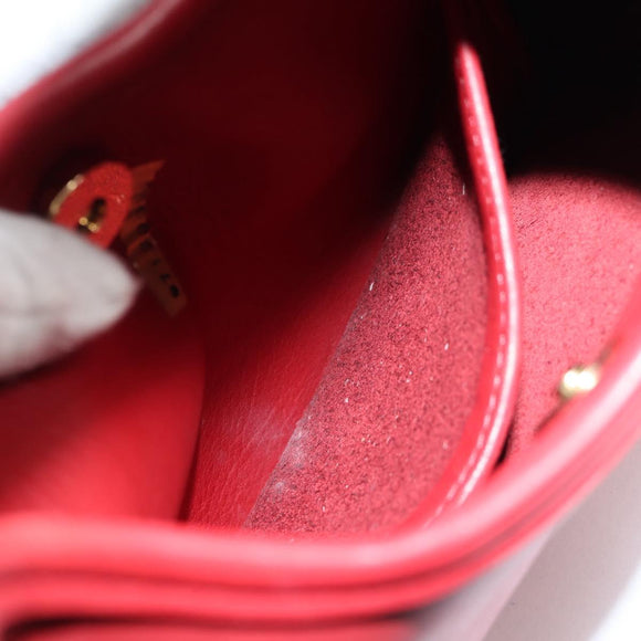 Coach Hand Bag Leather Red Auth 140834V