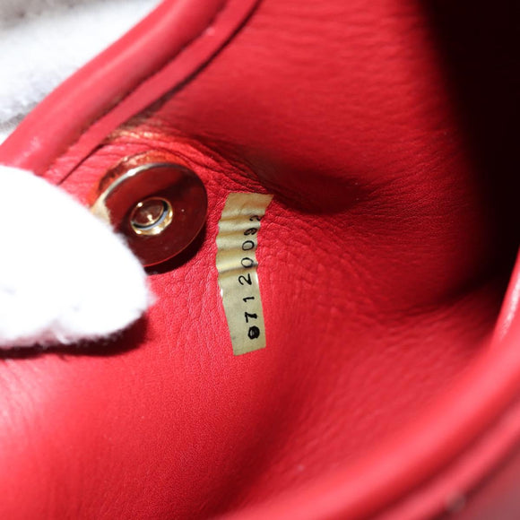 Coach Hand Bag Leather Red Auth 140834V