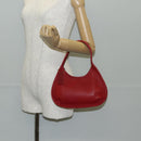 Coach Hand Bag Leather Red Auth 140834V-21