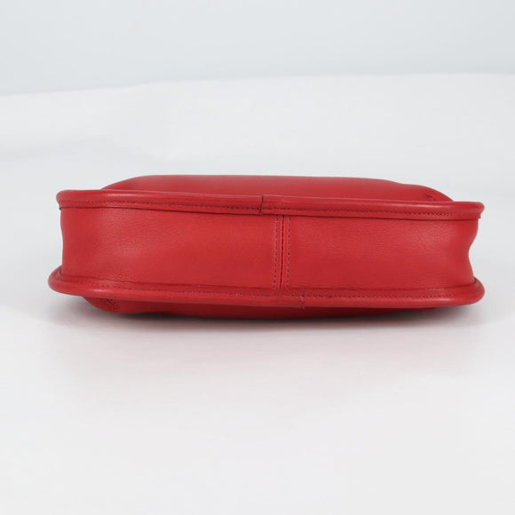 Coach Hand Bag Leather Red Auth 140834V