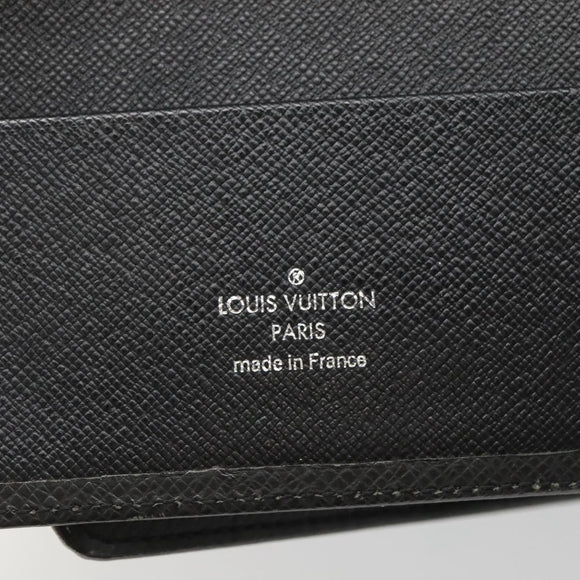 LOUIS VUITTON Taiga Agenda GM Day Planner Cover Black R20232 LV Auth 140844