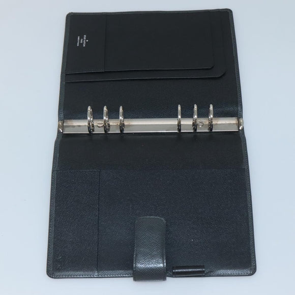 LOUIS VUITTON Taiga Agenda GM Day Planner Cover Black R20232 LV Auth 140844