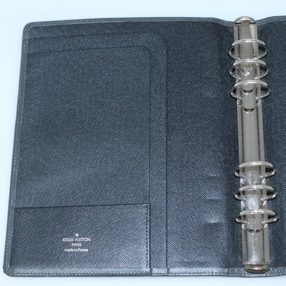 LOUIS VUITTON Taiga Agenda GM Day Planner Cover Black R20232 LV Auth 140844