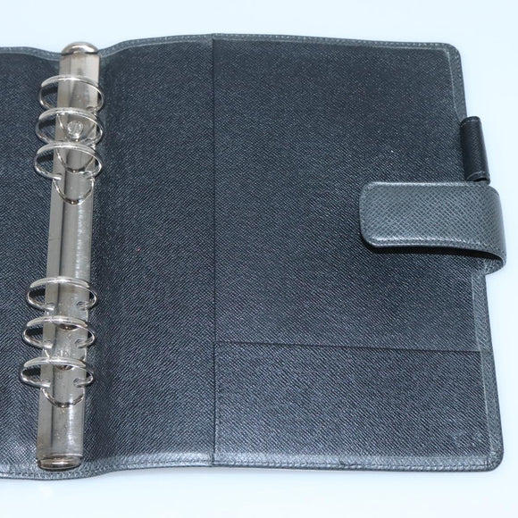 LOUIS VUITTON Taiga Agenda GM Day Planner Cover Black R20232 LV Auth 140844