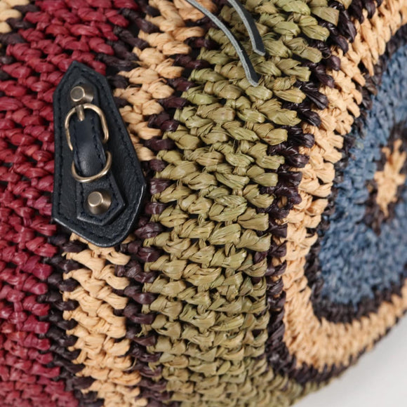 BALENCIAGA Tote Bag Raffia Beige Auth 140846V