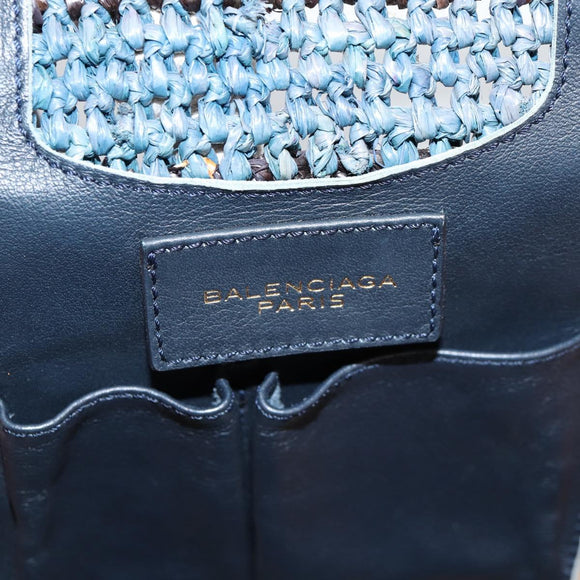 BALENCIAGA Tote Bag Raffia Beige Auth 140846V