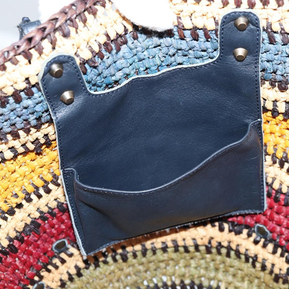 BALENCIAGA Tote Bag Raffia Beige Auth 140846V