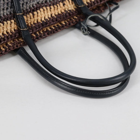 BALENCIAGA Tote Bag Raffia Beige Auth 140846V