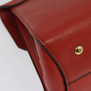 Salvatore Ferragamo Gancini マーゴット Bag Leather 2way Red Gold Auth 140847-17