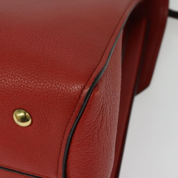 Salvatore Ferragamo Gancini マーゴット Bag Leather 2way Red Gold Auth 140847