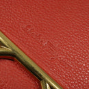 Salvatore Ferragamo Gancini マーゴット Bag Leather 2way Red Gold Auth 140847-19