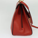 Salvatore Ferragamo Gancini マーゴット Bag Leather 2way Red Gold Auth 140847-3