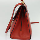 Salvatore Ferragamo Gancini マーゴット Bag Leather 2way Red Gold Auth 140847-4