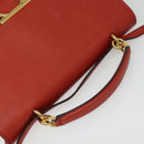 Salvatore Ferragamo Gancini マーゴット Bag Leather 2way Red Gold Auth 140847-6