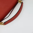 Salvatore Ferragamo Gancini マーゴット Bag Leather 2way Red Gold Auth 140847-7