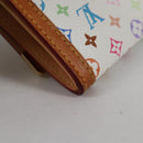 LOUIS VUITTON Multicolor Porte Monnaie Pla Coin Purse White M92657 Auth 140850V-15