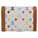 LOUIS VUITTON Multicolor Porte Monnaie Pla Coin Purse White M92657 Auth 140850V-2