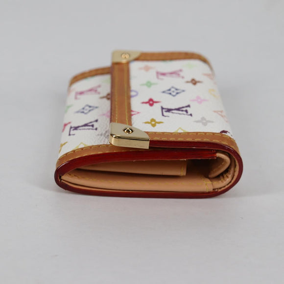 LOUIS VUITTON Multicolor Porte Monnaie Pla Coin Purse White M92657 Auth 140850V