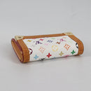 LOUIS VUITTON Multicolor Porte Monnaie Pla Coin Purse White M92657 Auth 140850V-5