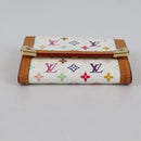 LOUIS VUITTON Multicolor Porte Monnaie Pla Coin Purse White M92657 Auth 140850V-6