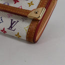 LOUIS VUITTON Multicolor Porte Monnaie Pla Coin Purse White M92657 Auth 140850V-14