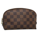 LOUIS VUITTON Damier Ebene Pochette Cosmetic PM Pouch N47516 LV Auth 140854-1